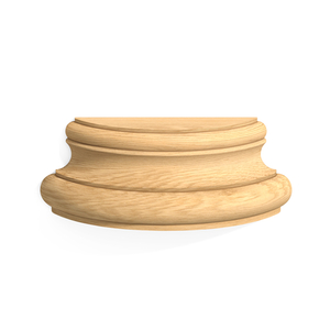 Unpainted half round column base from wood
&nbsp;